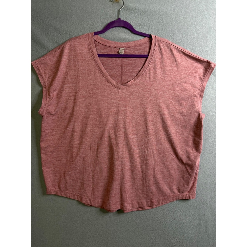 Yogalicious Top Women's XXL V-Neck Heathered Relaxed Fit Athleisure‎